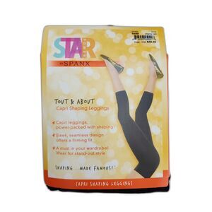 Star Power by Spanx Tout & About Capri Shaping Leggings in black